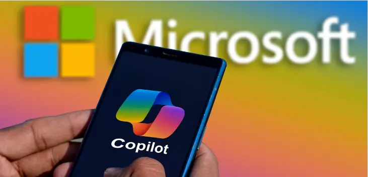 A person opening Microsoft Copilot mobile app