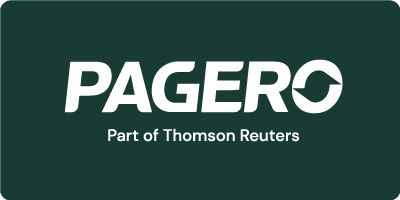 Pagero logo with green background